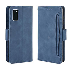 Custodia Portafoglio In Pelle Cover con Supporto BY3 per Samsung Galaxy A41 Blu