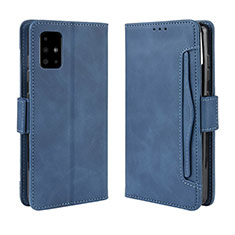 Custodia Portafoglio In Pelle Cover con Supporto BY3 per Samsung Galaxy A71 4G A715 Blu