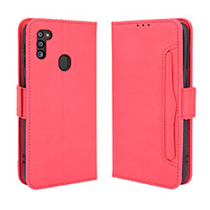 Custodia Portafoglio In Pelle Cover con Supporto BY3 per Samsung Galaxy M21 (2021) Rosso