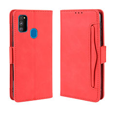 Custodia Portafoglio In Pelle Cover con Supporto BY3 per Samsung Galaxy M21 Rosso