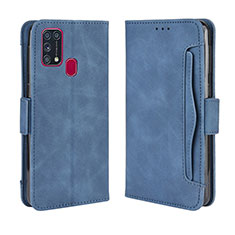 Custodia Portafoglio In Pelle Cover con Supporto BY3 per Samsung Galaxy M21s Blu