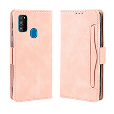 Custodia Portafoglio In Pelle Cover con Supporto BY3 per Samsung Galaxy M30s Rosa