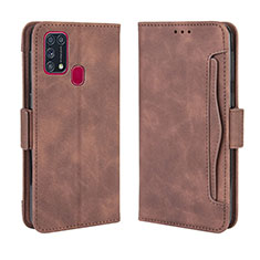 Custodia Portafoglio In Pelle Cover con Supporto BY3 per Samsung Galaxy M31 Prime Edition Marrone