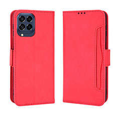 Custodia Portafoglio In Pelle Cover con Supporto BY3 per Samsung Galaxy M33 5G Rosso