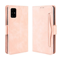 Custodia Portafoglio In Pelle Cover con Supporto BY3 per Samsung Galaxy M51 Rosa
