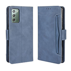 Custodia Portafoglio In Pelle Cover con Supporto BY3 per Samsung Galaxy Note 20 5G Blu