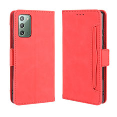 Custodia Portafoglio In Pelle Cover con Supporto BY3 per Samsung Galaxy Note 20 5G Rosso