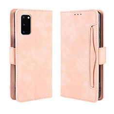 Custodia Portafoglio In Pelle Cover con Supporto BY3 per Samsung Galaxy S20 Rosa