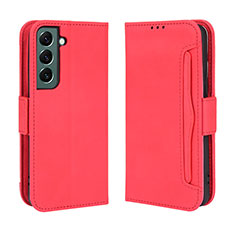 Custodia Portafoglio In Pelle Cover con Supporto BY3 per Samsung Galaxy S22 5G Rosso