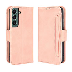Custodia Portafoglio In Pelle Cover con Supporto BY3 per Samsung Galaxy S22 Plus 5G Rosa