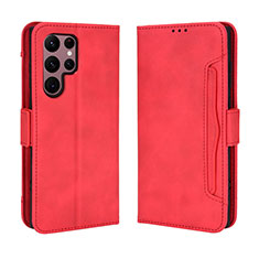 Custodia Portafoglio In Pelle Cover con Supporto BY3 per Samsung Galaxy S22 Ultra 5G Rosso