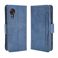 Custodia Portafoglio In Pelle Cover con Supporto BY3 per Samsung Galaxy XCover 5 SM-G525F Blu