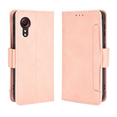 Custodia Portafoglio In Pelle Cover con Supporto BY3 per Samsung Galaxy XCover 5 SM-G525F Rosa