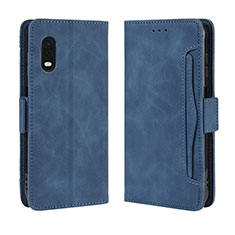 Custodia Portafoglio In Pelle Cover con Supporto BY3 per Samsung Galaxy XCover Pro Blu