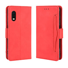 Custodia Portafoglio In Pelle Cover con Supporto BY3 per Samsung Galaxy XCover Pro Rosso