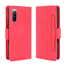 Custodia Portafoglio In Pelle Cover con Supporto BY3 per Sony Xperia 10 III Lite Rosso