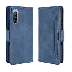 Custodia Portafoglio In Pelle Cover con Supporto BY3 per Sony Xperia 10 III SO-52B Blu