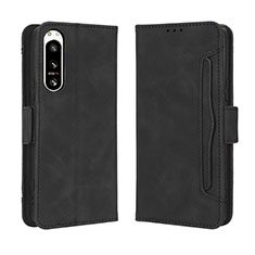 Custodia Portafoglio In Pelle Cover con Supporto BY3 per Sony Xperia 5 IV Nero