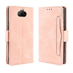 Custodia Portafoglio In Pelle Cover con Supporto BY3 per Sony Xperia 8 Rosa