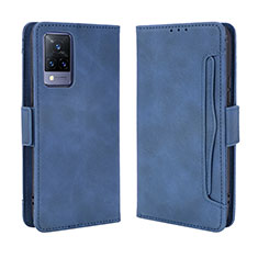 Custodia Portafoglio In Pelle Cover con Supporto BY3 per Vivo V21 5G Blu
