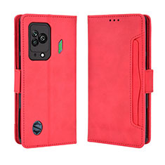 Custodia Portafoglio In Pelle Cover con Supporto BY3 per Xiaomi Black Shark 5 5G Rosso