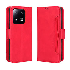 Custodia Portafoglio In Pelle Cover con Supporto BY3 per Xiaomi Mi 13 5G Rosso