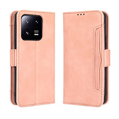 Custodia Portafoglio In Pelle Cover con Supporto BY3 per Xiaomi Mi 13 Pro 5G Rosa