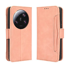 Custodia Portafoglio In Pelle Cover con Supporto BY3 per Xiaomi Mi 13 Ultra 5G Rosa