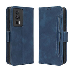 Custodia Portafoglio In Pelle Cover con Supporto BY3 per Xiaomi Poco F5 Pro 5G Blu