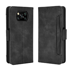 Custodia Portafoglio In Pelle Cover con Supporto BY3 per Xiaomi Poco X3 NFC Nero