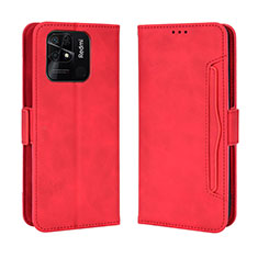 Custodia Portafoglio In Pelle Cover con Supporto BY3 per Xiaomi Redmi 10 Power Rosso