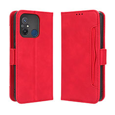 Custodia Portafoglio In Pelle Cover con Supporto BY3 per Xiaomi Redmi 12C 4G Rosso