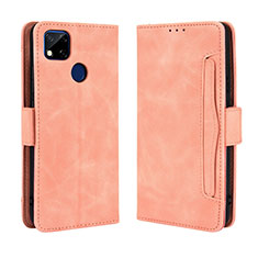 Custodia Portafoglio In Pelle Cover con Supporto BY3 per Xiaomi Redmi 9 India Rosa