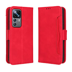 Custodia Portafoglio In Pelle Cover con Supporto BY3 per Xiaomi Redmi K50 Ultra 5G Rosso
