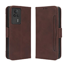 Custodia Portafoglio In Pelle Cover con Supporto BY3 per Xiaomi Redmi K60E 5G Marrone