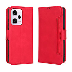 Custodia Portafoglio In Pelle Cover con Supporto BY3 per Xiaomi Redmi Note 12 Pro 5G Rosso