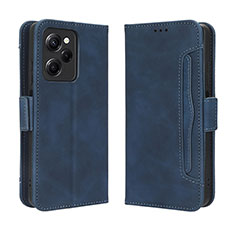 Custodia Portafoglio In Pelle Cover con Supporto BY3 per Xiaomi Redmi Note 12 Pro Speed 5G Blu
