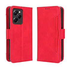 Custodia Portafoglio In Pelle Cover con Supporto BY3 per Xiaomi Redmi Note 12 Pro Speed 5G Rosso