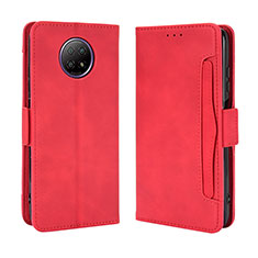 Custodia Portafoglio In Pelle Cover con Supporto BY3 per Xiaomi Redmi Note 9 5G Rosso