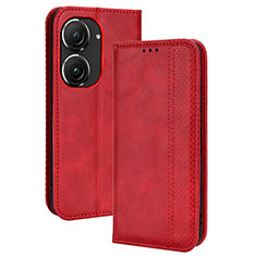 Custodia Portafoglio In Pelle Cover con Supporto BY4 per Asus ZenFone 10 Rosso