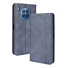 Custodia Portafoglio In Pelle Cover con Supporto BY4 per Huawei Honor 50 Lite Blu