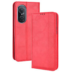 Custodia Portafoglio In Pelle Cover con Supporto BY4 per Huawei Honor 50 SE 5G Rosso
