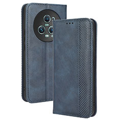 Custodia Portafoglio In Pelle Cover con Supporto BY4 per Huawei Honor Magic5 Pro 5G Blu