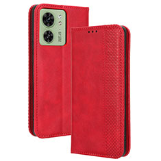 Custodia Portafoglio In Pelle Cover con Supporto BY4 per Motorola Moto Edge (2023) 5G Rosso