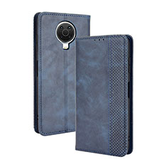 Custodia Portafoglio In Pelle Cover con Supporto BY4 per Nokia 6.3 Blu