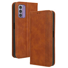 Custodia Portafoglio In Pelle Cover con Supporto BY4 per Nokia C300 Marrone