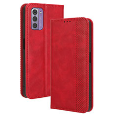 Custodia Portafoglio In Pelle Cover con Supporto BY4 per Nokia C300 Rosso