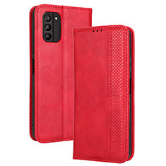 Custodia Portafoglio In Pelle Cover con Supporto BY4 per Nokia G100 Rosso