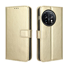 Custodia Portafoglio In Pelle Cover con Supporto BY4 per OnePlus 11R 5G Oro