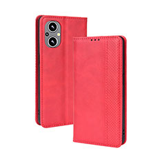 Custodia Portafoglio In Pelle Cover con Supporto BY4 per OnePlus Nord N20 5G Rosso